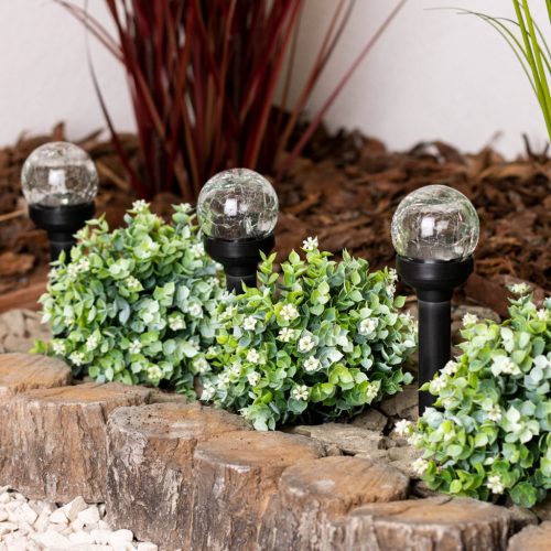 LED napelemes kerti lámpa 5500-6000K IP44 33cm szürkületérzékelő