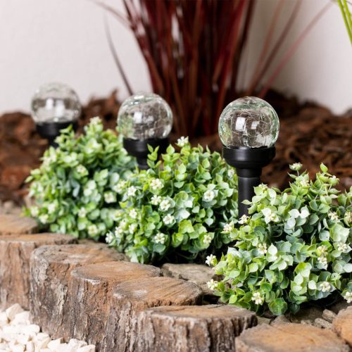 LED napelemes kerti lámpa 5500-6000K IP44 33cm szürkületérzékelő