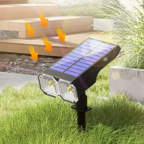 Kerti lámpa LED-es napelemes reflektor Süllyesztett IP44 2700K/6500K szürkületérzékelő kültéri