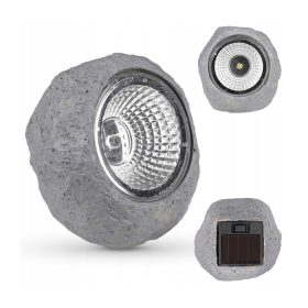   LED napelemes lámpa kerti kő SOLAR 6500K szürkületérzékelő kültéri használatra