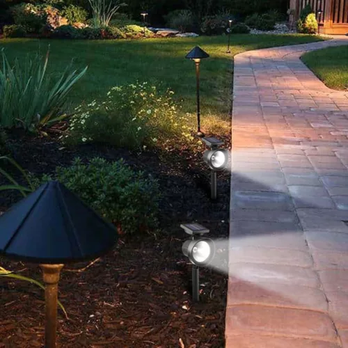 LED napelemes kerti lámpa reflektor 0.4W IP44 alkonyérzékelő hideg szín
