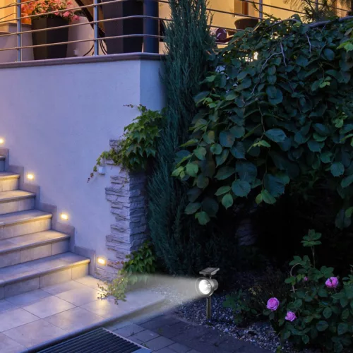 LED napelemes kerti lámpa reflektor 0.4W IP44 alkonyérzékelő hideg szín
