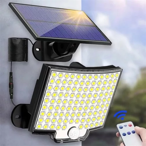 Napelemes LED-es reflektor Kerti lámpa 6500K IP44 mozgás- és szürkületérzékelő