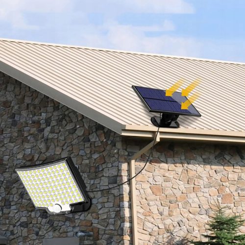 Napelemes LED-es reflektor Kerti lámpa 6500K IP44 mozgás- és szürkületérzékelő