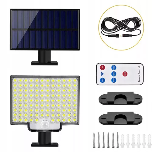 Napelemes LED-es reflektor Kerti lámpa 6500K IP44 mozgás- és szürkületérzékelő