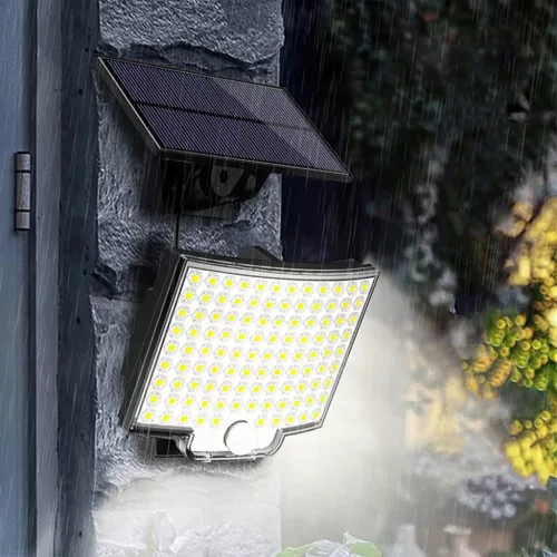 Napelemes LED-es reflektor Kerti lámpa 6500K IP44 mozgás- és szürkületérzékelő