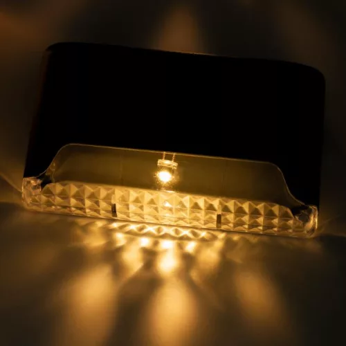 2x Solar LED lépcsőfény dekoratív lámpa alkony érzékelő IP44 meleg