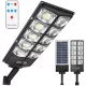Napelemes LED kerti utcai lámpa, 300 W, 6000 K, hideg fényű, mozgás- és alkonyérzékelővel, fekete, IP65, Masterled