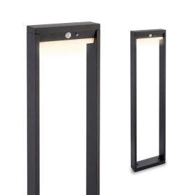   Napelemes kerti lámpa LED álló, dekoratív oszlop alakú mozgás- és alkonyérzékelővel IP54 4000K