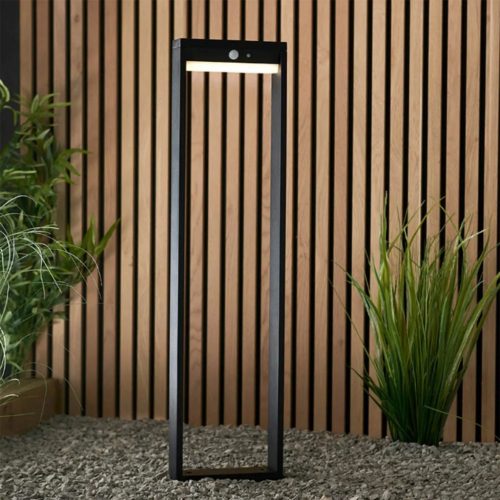 Napelemes kerti lámpa LED álló, dekoratív oszlop alakú mozgás- és alkonyérzékelővel IP54 4000K