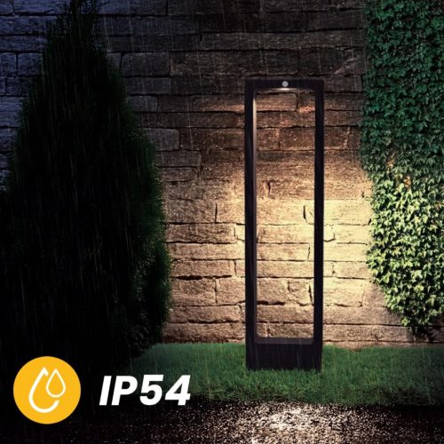 Napelemes kerti lámpa LED álló, dekoratív oszlop alakú mozgás- és alkonyérzékelővel IP54 4000K