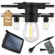 Napelemes LED girland fényfüzér 10LED 100lm 3000K Melegfényű kerek IP44 10m Masterled