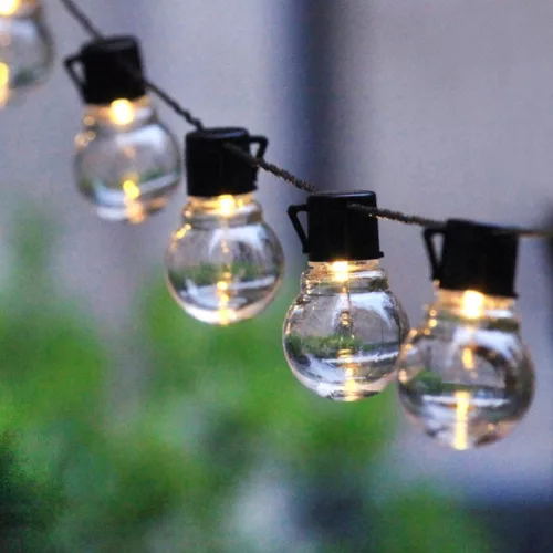 Napelemes LED girland fényfüzér 10LED 20lm 3000K Meleg fehér IP44 3,35m Masterled