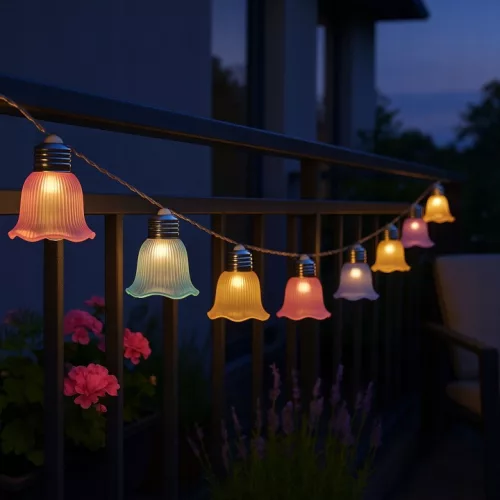 Napelemes LED girland fényfüzér 10LED 20lm 3000K Meleg fehér IP44 3,8m Masterled