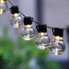 Napelemes LED girland fényfüzér 20LED 50lm 3000K Meleg fehér Kerek IP44 4,85m Masterled