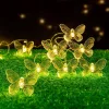 Napelemes LED girland fényfüzér 20LED 30lm 3000K Melegfényű Pillangó IP44 5.8m Masterled