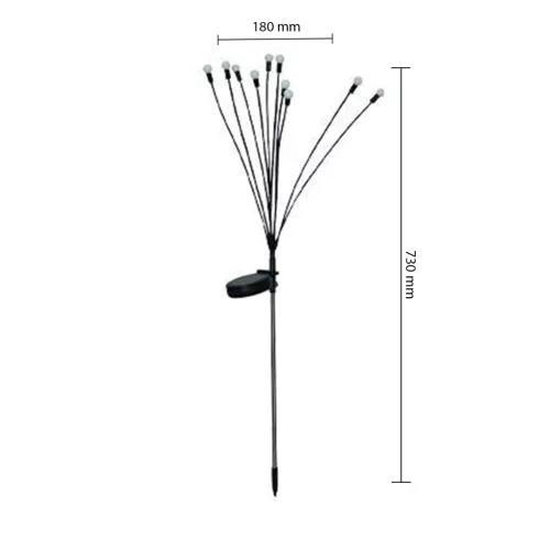 Napelemes LED kerti lámpa, pitypang, 0.6W, 3000K, meleg, 360°, alkonykapcsolóval, fekete, fehér, IP44, Masterled