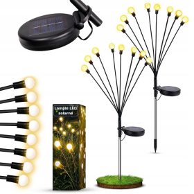   Napelemes LED kerti lámpa, pitypang, 0.6W, 25lm, 3000K, meleg fehér, 360°, alkonyérzékelővel, fekete, IP44, Masterled