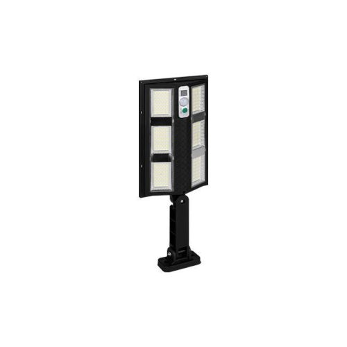 Napelemes LED utcai lámpa 12W 500lm 6500K Hideg 120° Mozgásérzékelővel Fekete IP44 Masterled