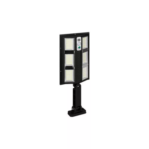 Napelemes LED utcai lámpa 12W 500lm 6500K Hideg 120° Mozgásérzékelővel Fekete IP44 Masterled