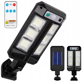   Masterled napelemes LED utcai lámpa, 3,2 W, 300 lm, 6500 K, hideg színhőmérséklet, 120°, mozgásérzékelővel, fekete, IP44