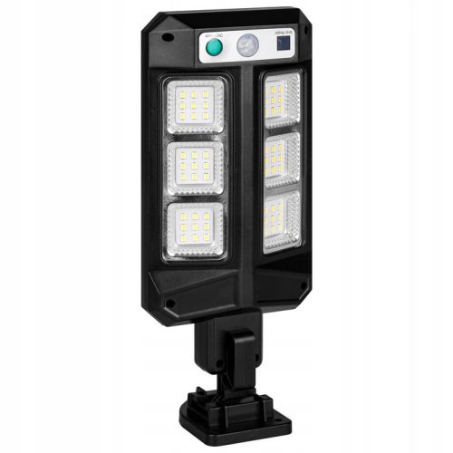 Masterled napelemes LED utcai lámpa, 3,2 W, 300 lm, 6500 K, hideg színhőmérséklet, 120°, mozgásérzékelővel, fekete, IP44