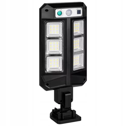 Masterled napelemes LED utcai lámpa, 3,2 W, 300 lm, 6500 K, hideg színhőmérséklet, 120°, mozgásérzékelővel, fekete, IP44