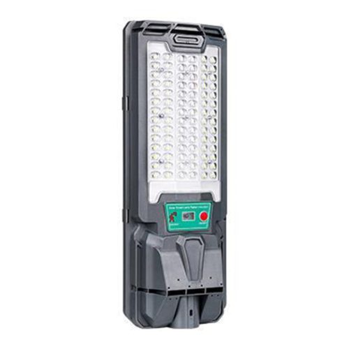 Napelemes LED utcai lámpa 50W 800lm 6000K Hideg 140° Mozgásérzékelővel Távirányítóval Szabályozható Fényerő Szürke IP65 Lix Masterled