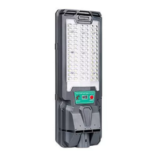 Napelemes LED utcai lámpa 50W 800lm 6000K Hideg 140° Mozgásérzékelővel Távirányítóval Szabályozható Fényerő Szürke IP65 Lix Masterled