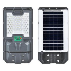   Napelemes LED utcai lámpa 100W 1500lm 6000K Hideg 140° Mozgásérzékelővel Távirányítóval Szabályozható Fényerő Szürke IP65 Lix Masterled