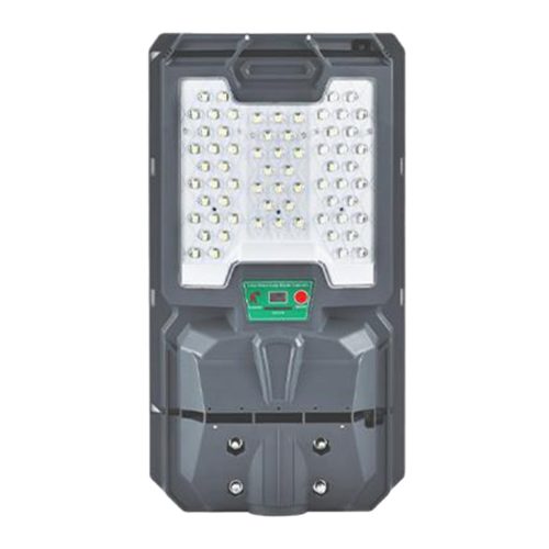 Napelemes LED utcai lámpa 100W 1500lm 6000K Hideg 140° Mozgásérzékelővel Távirányítóval Szabályozható Fényerő Szürke IP65 Lix Masterled