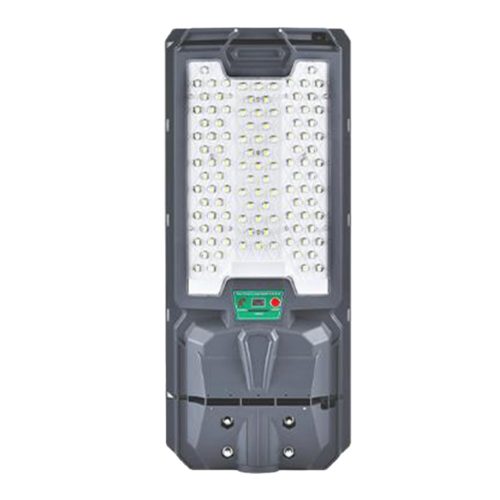 Napelemes LED utcai lámpa 200W 2300lm 6000K Hideg 140° Mozgásérzékelővel Távirányítóval Szabályozható Fényerő Szürke IP65 Lix Masterled