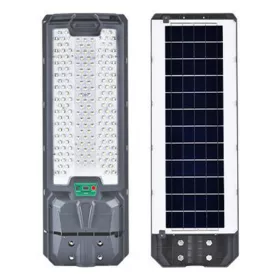   Napelemes LED utcai lámpa 300W 3900lm 6000K Hideg 140° Mozgásérzékelővel Távirányítóval Szabályozható Fényerő Szürke IP65 Lix Masterled