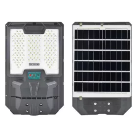   Napelemes LED utcai lámpa, 400 W, 5600 lm, 6000 K, hideg fényerő, 140°, mozgásérzékelővel, távirányítóval, szabályozható fényerővel, szürke, IP65, Lix Masterled
