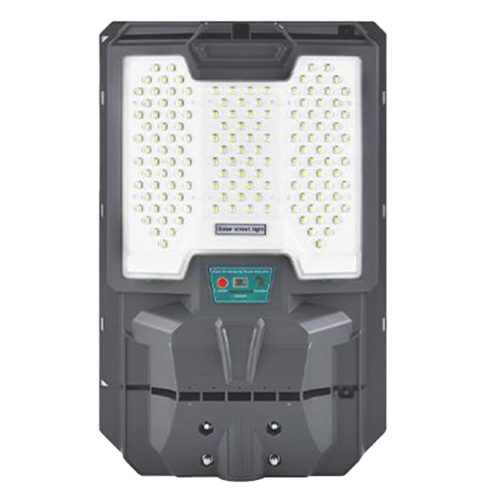 Napelemes LED utcai lámpa, 400 W, 5600 lm, 6000 K, hideg fényerő, 140°, mozgásérzékelővel, távirányítóval, szabályozható fényerővel, szürke, IP65, Lix Masterled