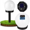 LED napelemes kerti gömblámpa, 0.06W, 10lm, 5500-6000K CCT, 360°, alkonykapcsolóval, fekete-fehér, IP44, Masterled