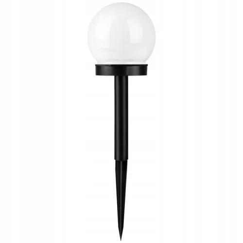 LED napelemes kerti gömblámpa, 0.06W, 10lm, 5500-6000K CCT, 360°, alkonykapcsolóval, fekete-fehér, IP44, Masterled