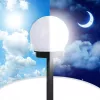 LED napelemes kerti gömblámpa, 0.06W, 10lm, 5500-6000K CCT, 360°, alkonykapcsolóval, fekete-fehér, IP44, Masterled