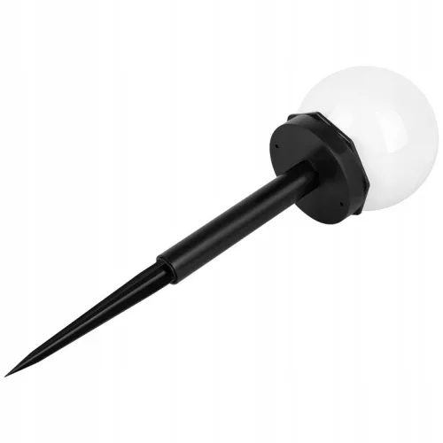 LED napelemes kerti gömblámpa, 0.06W, 10lm, 5500-6000K CCT, 360°, alkonykapcsolóval, fekete-fehér, IP44, Masterled