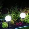 Masterled napelemes LED kerti gömblámpa, 0,24 W, 20 lm, 6500 K, 360°, alkonykapcsolóval, fekete-fehér, IP44