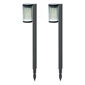   LED napelemes lámpa, kerti lámpa, 2 db, 0,5 W, 15 lm, 2500 Watt, alkonykapcsolóval, fekete, Masterled