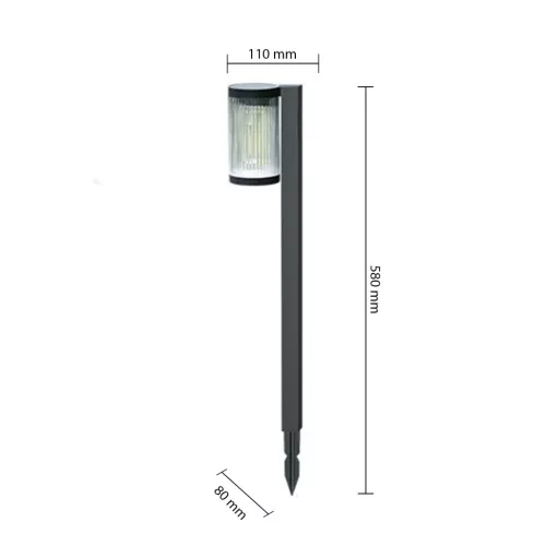 LED napelemes lámpa, kerti lámpa, 2 db, 0,5 W, 15 lm, 2500 Watt, alkonykapcsolóval, fekete, Masterled