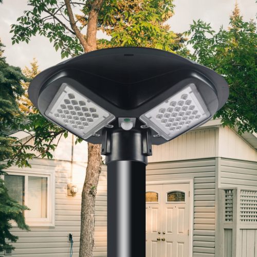 Világítóoszlop 3 méteres oszlop utcai lámpákhoz, lámpákhoz, kerek fekete