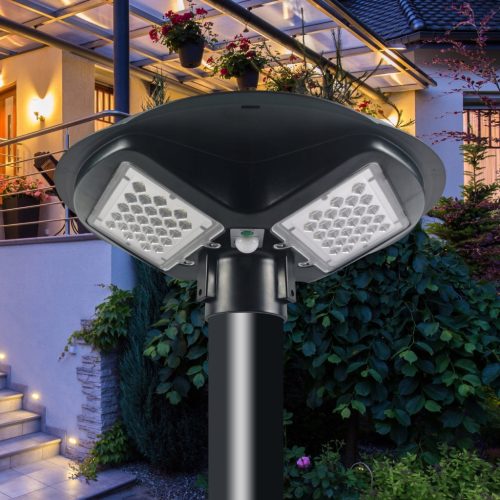 Világítóoszlop 3 méteres oszlop utcai lámpákhoz, lámpákhoz, kerek fekete