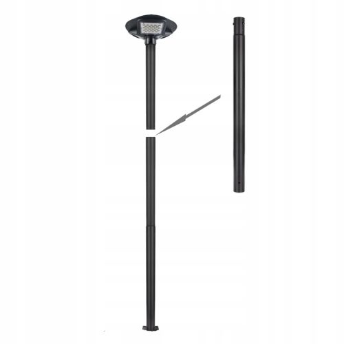 Világítóoszlop 1 m-es meghosszabbítása a lámpaoszlophoz, kerek, fekete
