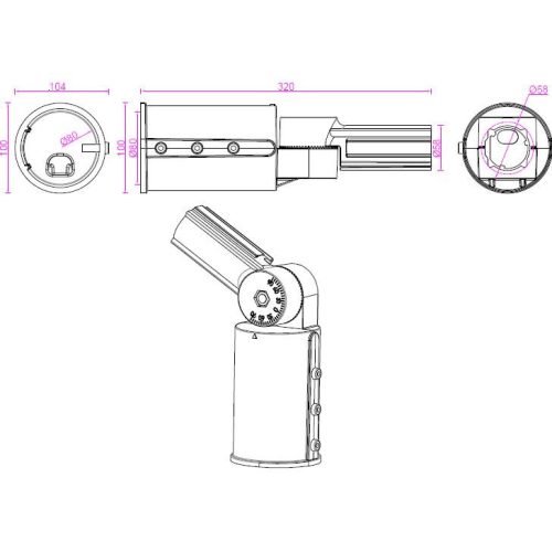 Adapter világítóoszlophoz 80mm-60mm fekete Masterled