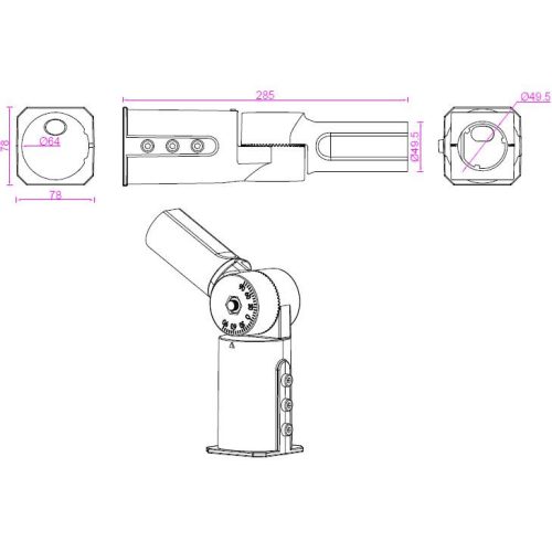 Masterled világítóoszlop adapter 60mm-50mm fekete