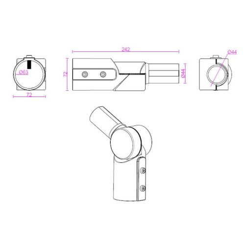 Masterled világítóoszlop adapter 60mm-40mm fekete