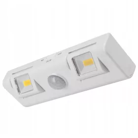   Öntapadó LED-es szekrény alatti lámpa mozgásérzékelővel, 4000K elem 2xAA, fehér