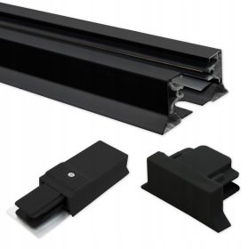   1 fázisú, felületre szerelhető sín, matt fekete, 1,5 m, ZX Masterled